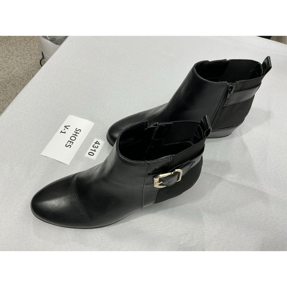 Womans London Fog Harmony Ankle Boots 8.5 M Black Strap Buckle Zipper - Picture 3 of 9